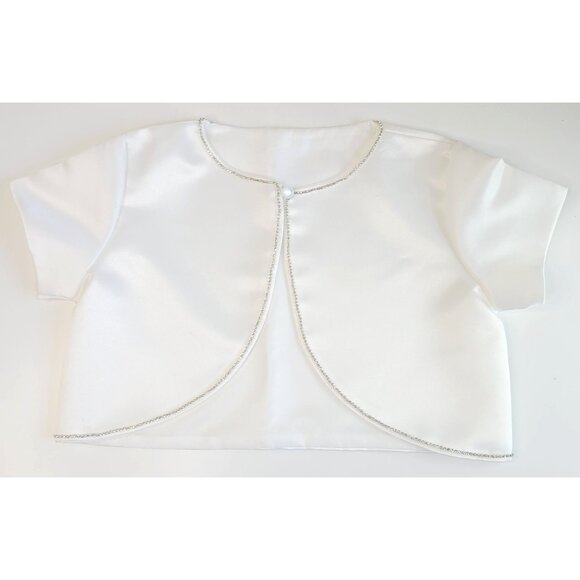 Other - Girls Bolero Communion Special Occasion Satin Cardigan Size Medium White